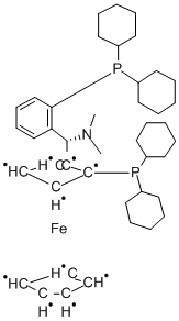 Taniaphos  SL-T002-1,  (1S)-1-(Dicyclohexylphosphino)-2-[(R)-[2-(dicyclohexylphosphino)phenyl](dimethylamino)methyl]ferrocene  (acc  to  CAS)