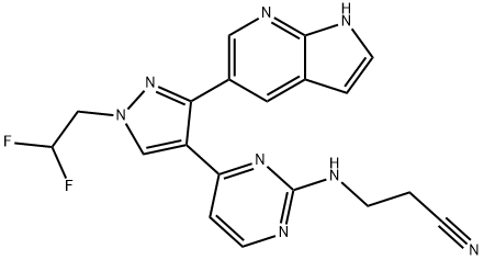 Propanenitrile, 3-[[4-[1-(2,2-difluoroethyl)-3-(1H-pyrrolo[2,3-b]pyridin-5-yl)-1H-pyrazol-4-yl]-2-pyriMidinyl]aMino]-