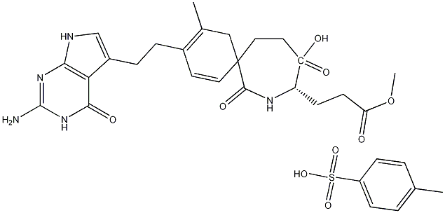 N-[4-[2-(2-Amino-4,7-dihydro-4-oxo-3H-pyrrolo[2,3-d]pyrimidin-5-yl)ethyl]benzoyl]-L-glutamic acid 1,1'-(1,2-ethanediyl) 5,5'-dimethyl ester 4-methylbenzenesulfonate