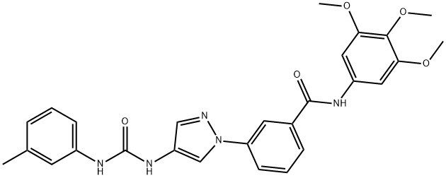 3-[4-[[[(3-Methylphenyl)amino]carbonyl]amino]-1H-pyrazol-1-yl]-N-(3,4,5-trimethoxyphenyl)-benzamide
