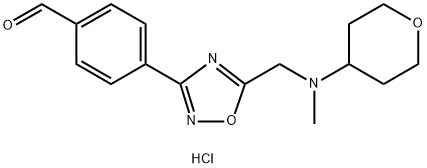 4-(5-{[methyl(tetrahydro-2H-pyran-4-yl)amino]methyl}-1,2,4-oxadiazol-3-yl)benzaldehyde hydrochloride
