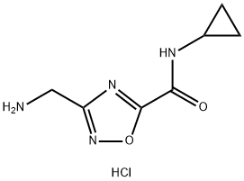 3-(aminomethyl)-N-cyclopropyl-1,2,4-oxadiazole-5-carboxamide hydrochloride