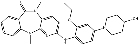 2-[[2-Ethoxy-4-(4-hydroxy-1-piperidinyl)phenyl]amino]-5,11-dihydro-5,11-dimethyl-6H-pyrimido[4,5-b][1,4]benzodiazepin-6-one