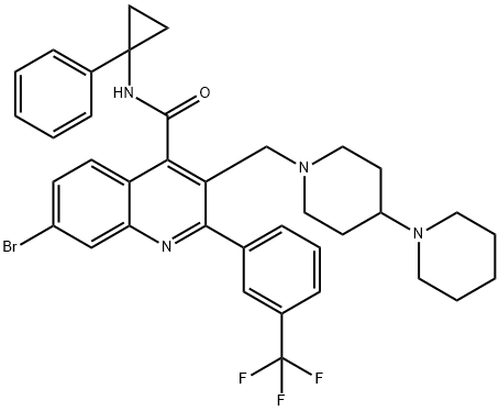 3-([1,4′-Bipiperidin]-1′-ylmethyl)-7-bromo-N-(1-phenylcyclopropyl)-2-[3-(trifluoromethyl)phenyl]-4-quinolinecarboxamide
