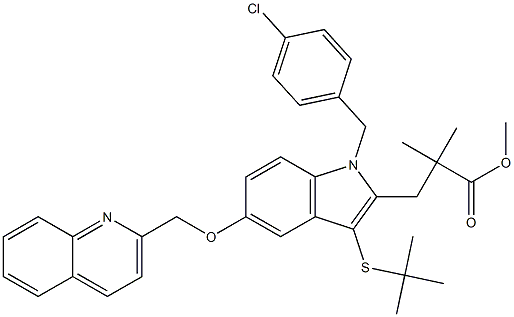 1H-Indole-2-propanoic acid, 1-[(4-chlorophenyl)Methyl]-3-[(1,1-diMethylethyl)thio]-α,α-diMethyl-5-(2-quinolinylMethoxy)-, Methyl ester