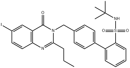 N-(tert-Butyl)-4'-((6-iodo-4-oxo-2-propylquinazolin-3(4H)-yl)methyl)-[1,1'-biphenyl]-2-sulfonamide