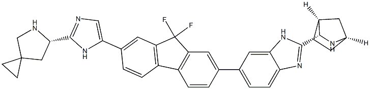 (6S)-6-[5-[7-[2-(1R,3S,4S)-2-Azabicyclo[2.2.1]hept-3-yl-1H-benzimidazol-6-yl]-9,9-difluoro-9H-fluoren-2-yl]-1H-imidazol-2-yl]-5-azaspiro[2.4]heptane hydrochloride (1:4)