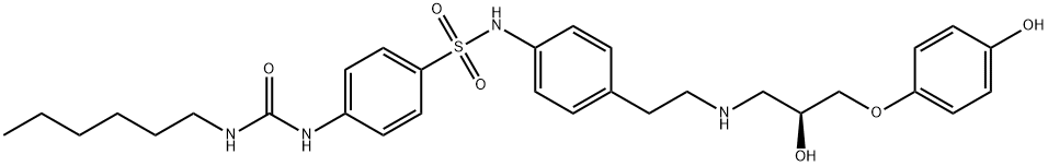 4-[[(HEXYLAMINO)CARBONYL]AMINO]-N-[4-[2-[[(2S)-2-HYDROXY-3-(4-HYDROXYPHENOXY)PROPYL]AMINO]ETHYL]PHENYL]-BENZENESULFONAMIDE