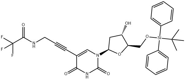2'-Deoxy-5'-O-[(1,1-dimethylethyl)diphenylsilyl]-5-[3-[(2,2,2-trifluoroacetyl)amino]-1-propyn-1-yl]-uridine