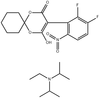 N-Ethyl-N-isopropylpropan-2-aminium 3-(2,3-difluoro-4-nitrophenyl)-4-oxo-1,5-dioxaspiro[5.5]undec-2-en-2-olate
