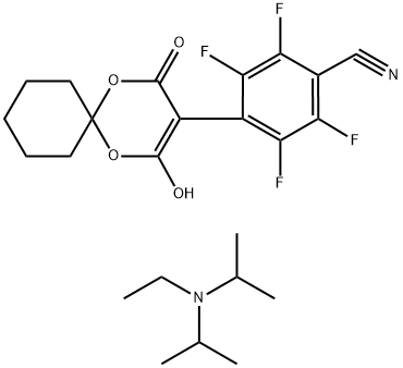 N-Ethyl-N-isopropylpropan-2-aminium 3-(4-Cyano-2,3,5,6-tetrafluorophenyl)-4-oxo-1,5-dioxaspiro[5.5]-undec-2-en-2-olate