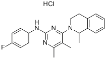 2-PYRIMIDINAMINE, 4-(3,4-DIHYDRO-1-METHYL-2(1H)-ISOQUINOLINYL)-N-(4-FLUOROPHENYL)-5,6-DIMETHYL-, MONOHYDROCHLORIDE