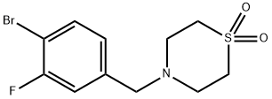 4-[(4-bromo-3-fluorophenyl)methyl]-1λ-thiomorpholine-1,1-dione