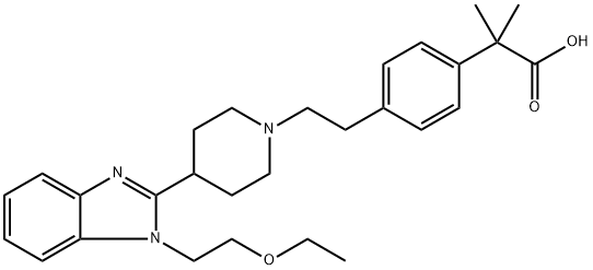 BENZENEACETIC ACID, 4-(2-(4-(1-(2-ETHOXYETHYL)-1H-BENZIMIDAZOL-2-YL)-1-PIPERIDINYL)ETHYL-ALPHA, ALPHA-DIMETHYL-