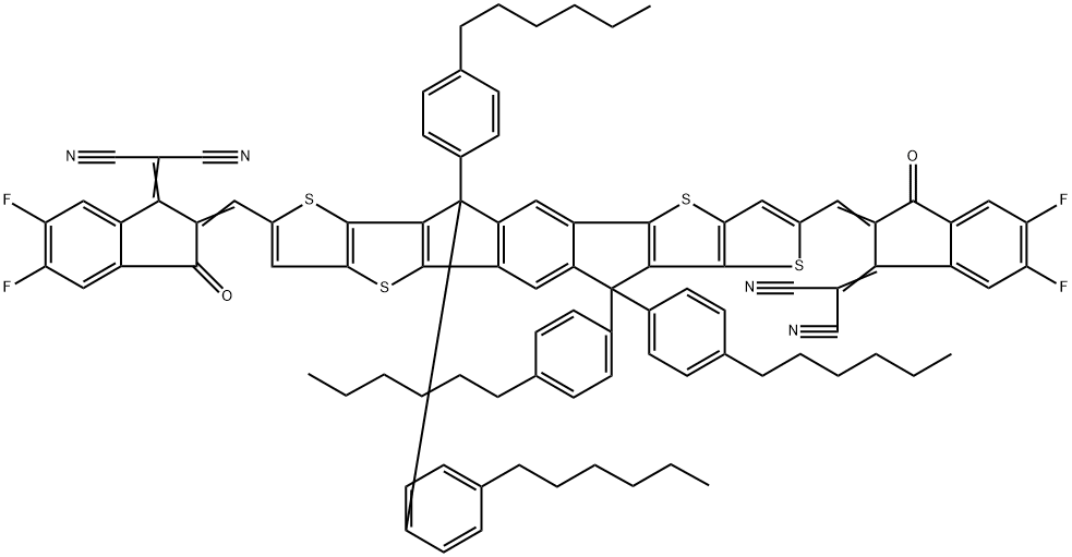 3,9-bis(2-methylene-((3-(1,1-dicyanomethylene)-6,7-difluoro)-indanone))-5,5,11,11-tetrakis(4-hexylphenyl)-dithieno[2,3-d:2',3'-d']-s-indaceno[1,2-b:5,6-b']dithiophene