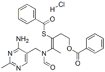 S-[2-[[(4-amino-2-methylpyrimidin-5-yl)methyl]formylamino]-1-[2-(benzoyloxy)ethyl]prop-1-en-1-yl] benzenecarbothioate monohydrochloride