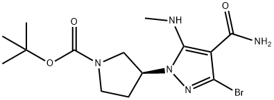 tert-butyl (3S)-3-[3-bromo-4-carbamoyl-5-(methylamino)-1H-pyrazol-1-yl]pyrrolidine-1-carboxylate