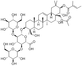 (3beta,4beta,16alpha,21beta,22alpha)-28-(Acetyloxy)-16,22,23-trihydroxy-21-[[(2E)-2-methyl-1-oxo-2-buten-1-yl]oxy]olean-12-en-3-yl O-beta-D-glucopyranosyl-(1-2)-O-[beta-D-glucopyranosyl-(1-4)]-beta-D-glucopyranosiduronic acid