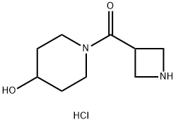 1-(azetidine-3-carbonyl)piperidin-4-ol hydrochloride