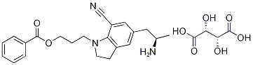 5-[(2R)-2-Aminopropyl]-1-[3-(benzoyloxy)propyl]-2,3-dihydro-1H-indole-7-carbonitrile (2R,3R)-2,3-dihydroxybutanedioate