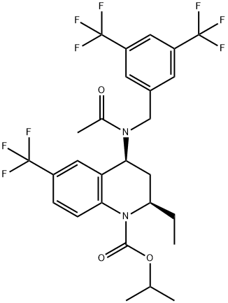 (2R,4S)-4-[Acetyl[[3,5-bis(trifluoromethyl)phenyl]methyl]amino]-2-ethyl-3,4-dihydro-6-(trifluoromethyl)-1(2H)-quinolinecarboxylic acid 1-methylethyl ester