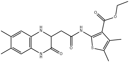ethyl 2-(2-(6,7-dimethyl-3-oxo-1,2,3,4-tetrahydroquinoxalin-2-yl)acetamido)-4,5-dimethylthiophene-3-carboxylate