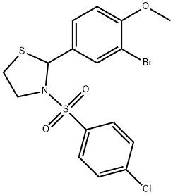 2-(3-Bromo-4-methoxyphenyl)-3-[(4-chlorophenyl)sulfonyl]-thiazolidine
