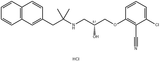 2-Chloro-6-[(2R)-3-[[1,1-dimethyl-2-(2-naphthalenyl)ethyl]amino]-2-hydroxypropoxy]benzonitrile hydrochloride
