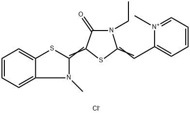 PyridiniuM, 2-[[3-ethyl-5-(3-Methyl-2(3H)-benzothiazolylidene)-4-oxo-2-thiazolidinylidene]Methyl]-1-Methyl-, chloride (1:1)