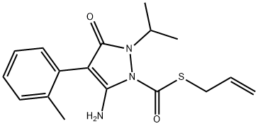 5-Amino-2,3-dihydro-2-(1-methylethyl)-4-(2-methylphenyl)-3-oxo-1H-pyrazole-1-carbothioic acid S-2-propen-1-yl ester