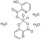 (OC-6-45)  Aqua  (3-hydroxy-2-pyridinecarboxylato-kapaN1,kapaO2)[3-(hydroxy-kapaO)-2-pyridinecarboxylato(2-)-kapaO2]oxo-vanadate(1-),  hydrogen,  trihydrate