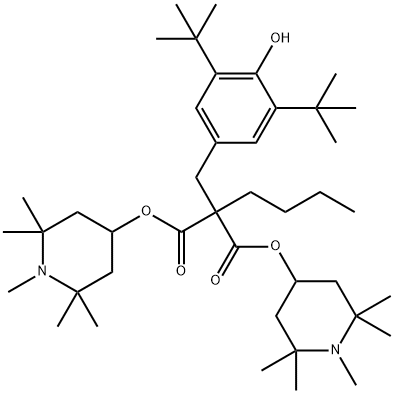 Bis(1,2,2,6,6-pentamethyl-4-piperidyl) [[3,5-bis(1,1-dimethylethyl)-4-hydroxyphenyl]methyl]butylmalonate