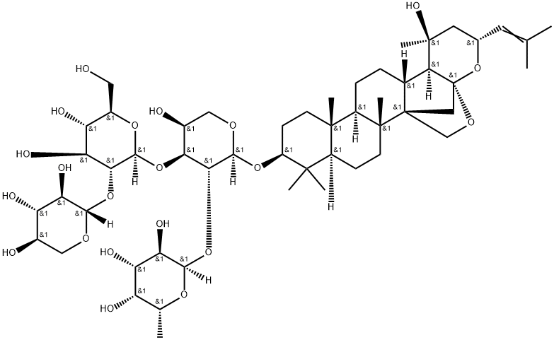 (3beta,16beta,23R)-16,23:16,30-Diepoxy-20-hydroxydammar-24-en-3-yl O-6-deoxy-alpha-D-galactopyranosyl-(1-2)-O-[O-beta-D-xylopyranosyl-(1-2)-beta-D-glucopyranosyl-(1-3)]-alpha-L-arabinopyranoside