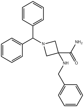 1-Benzhydryl-3-benzylaminoazetidine-3-carboxylic acid amide