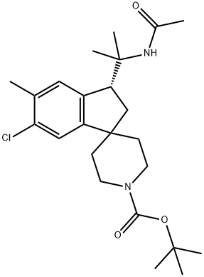 TERT-BUTYL (R)-3-(2-ACETAMIDOPROPAN-2-YL)-6-CHLORO-5-METHYL-2,3-DIHYDROSPIRO[INDENE-1,4′-PIPERIDINE]-1′-CARBOXYLATE