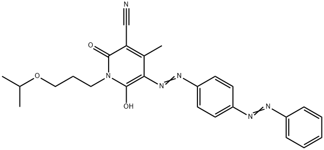3-Pyridinecarbonitrile, 1,2-dihydro-6-hydroxy-4-methyl-1-3-(1-methylethoxy)propyl-2-oxo-5-4-(phenylazo)phenylazo-