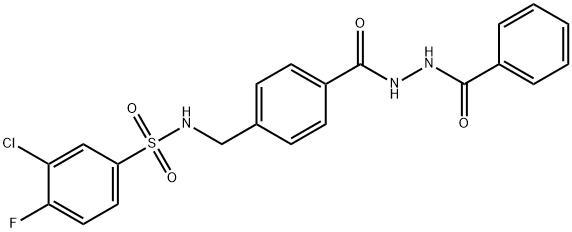 3-Chloro-4-fluoro-N-[4-[[2-(phenylcarbonyl)hydrazino]carbonyl]benzyl]benzenesulfonamide
