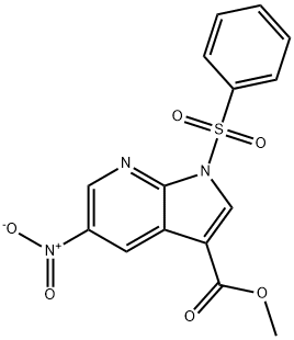 1H-Pyrrolo[2,3-b]pyridine-3-carboxylic acid, 5-nitro-1-(phenylsulfonyl)-, methyl ester