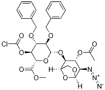 (2S,3S,4S,5R,6R)-Methyl 6-((1R,2S,3R,4R,5R)-3-acetoxy-4-azido-6,8-dioxabicyclo[3,2,1]octan-2-yloxy)-4,5-bis(benzyloxy)-3-(chlorocarbonyloxy)tetrahydro-2H-pyran-2-carboxylate