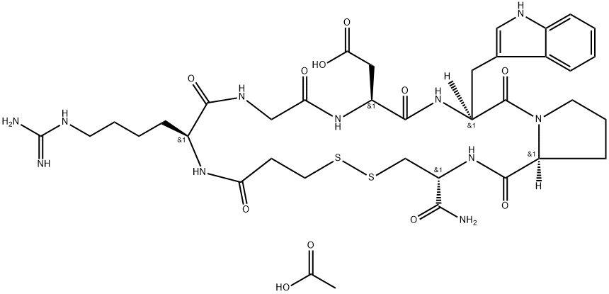 N6-(Aminoiminomethyl)-N2-(3-mercapto-1-oxopropyl)-L-lysylglycyl-L-α-aspartyl-L-tryptophyl-L-prolyl-L-cysteinamide cyclic (16)-disulfide acetate