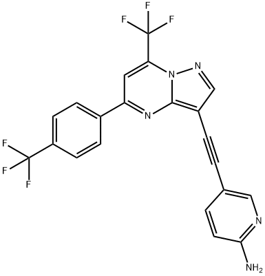5-((7-(Trifluoromethyl)-5-(4-(trifluoromethyl)phenyl)pyrazolo[1,5-a]pyrimidin-3-yl)ethynyl)pyridin-2-amine