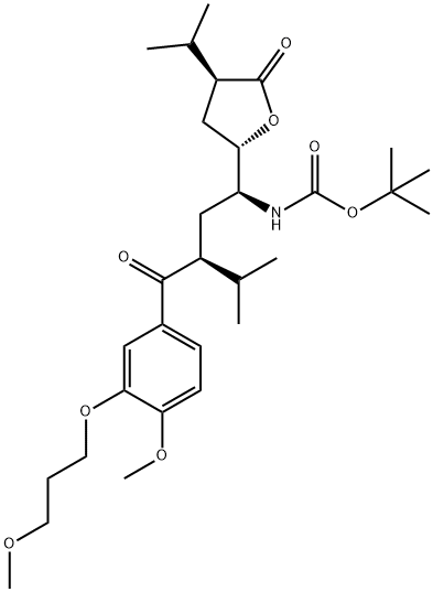 CarbaMic acid, N-[(1S,3S)-3-[4-Methoxy-3-(3-Methoxypropoxy)benzoyl]-4-Methyl-1-[(2S,4S)-tetrahydro-4-(1-Methylethyl)-5-oxo-2-furanyl]pentyl]-, 1,1-diMethylethyl ester