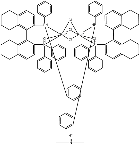 Dimethylammoniumdichlorotri(μ-chloro)bis[(S)-(-)-2,2'-bis(diphenylphosphino)-5,5',6,6',7,7',8,8'-octahydro-1,1'-binaphthyl]diruthenate(II)[NH2Me2][{RuCl((S)-H8-binap)}2(μ-Cl)3]　