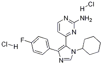 4-[1-Cyclohexyl-4-(4-fluorophenyl)-1H-imidazol-5-yl]-2-pyrimidinaminedihydrochloride